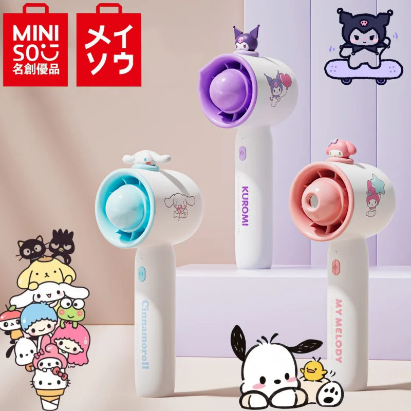

MINISO Sanrio Hand-held Fan Portable Cinnamoroll Cartoon Peripherals Cool and Noise-canceling in Summer Girls Holiday Gifts
