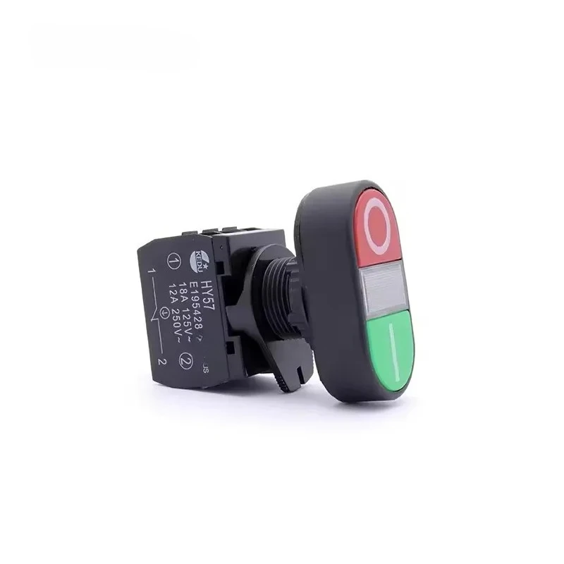 HY57 HY57-8 double button lighted push button switch double position lighted self-reset switch 22mm