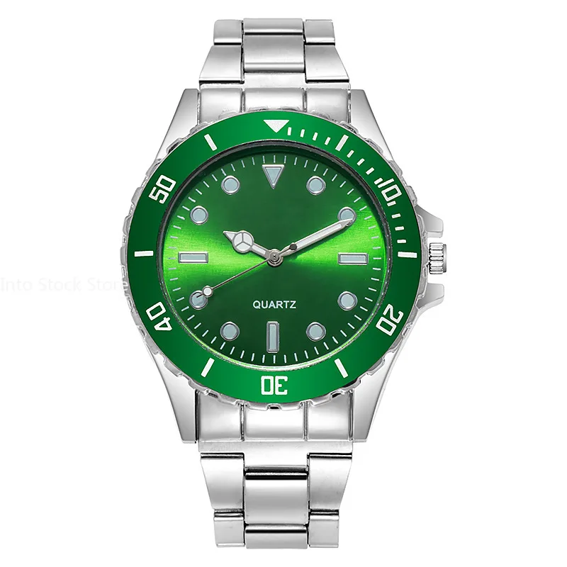 New Famous Luxury Brand Male Casual Quartz Watch Men Stainless Steel Luminous Watches Relogio Masculino Men\'s Green Wristwatch