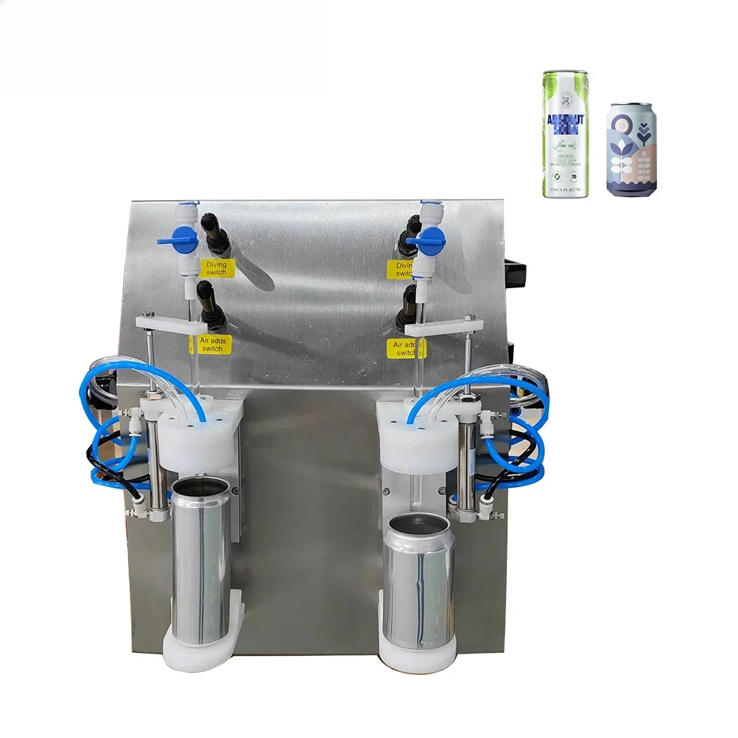 Semi Automatic Soda Energy Carbonated Soft Drink Beverage Isobaric Small Plastic Aluminum Can Manual Beer Filling Machine