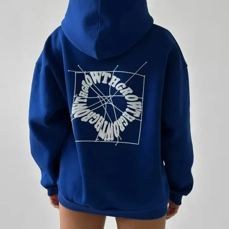 Aliexpress الأمازون الأوروبية والأمريكية المرأة الشتاء الصوف هوديي رسالة مطبوعة رغوة حقيبة التصحيح حقيبة هوديي الملابس النسائية