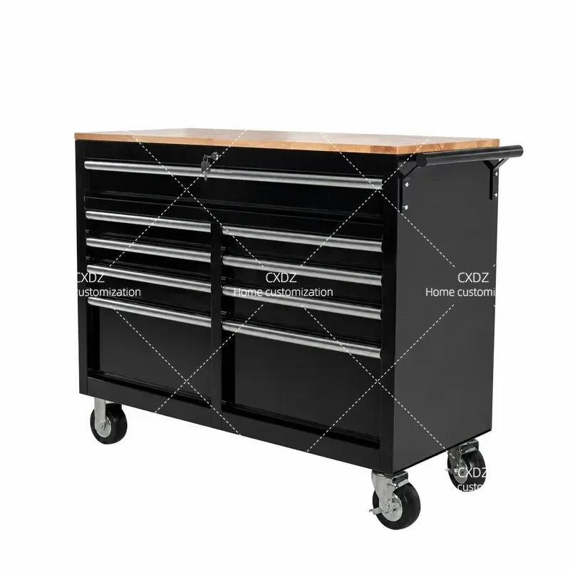 Heavy Duty Tool Box Trolley 46 Inch Mobile Workbench for Workshop Auto Repair Maintenance Multi Functional Storage Cart