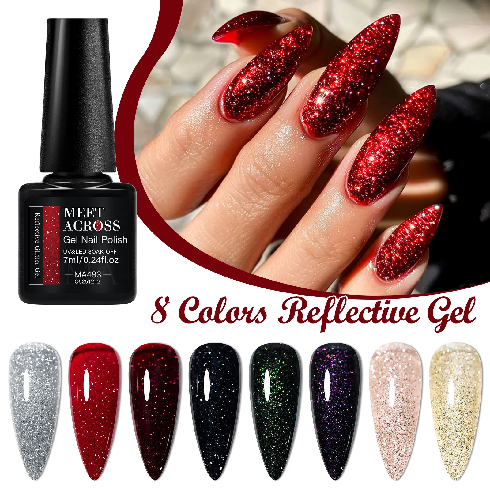 8 قطعة طقم طلاء أظافر جل لامع مستلزمات الأظافر شبه دائمة ورنيش مانيكير لربيع وصيف زينة الأظافر تصميم ذاتي الصنع #3