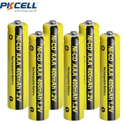 PKCELL 6-Count Rechargeable AAA NiCD Battery Triple A Batteries 1.2V 400mAh for Garden Lights Outdoor Solar Lights