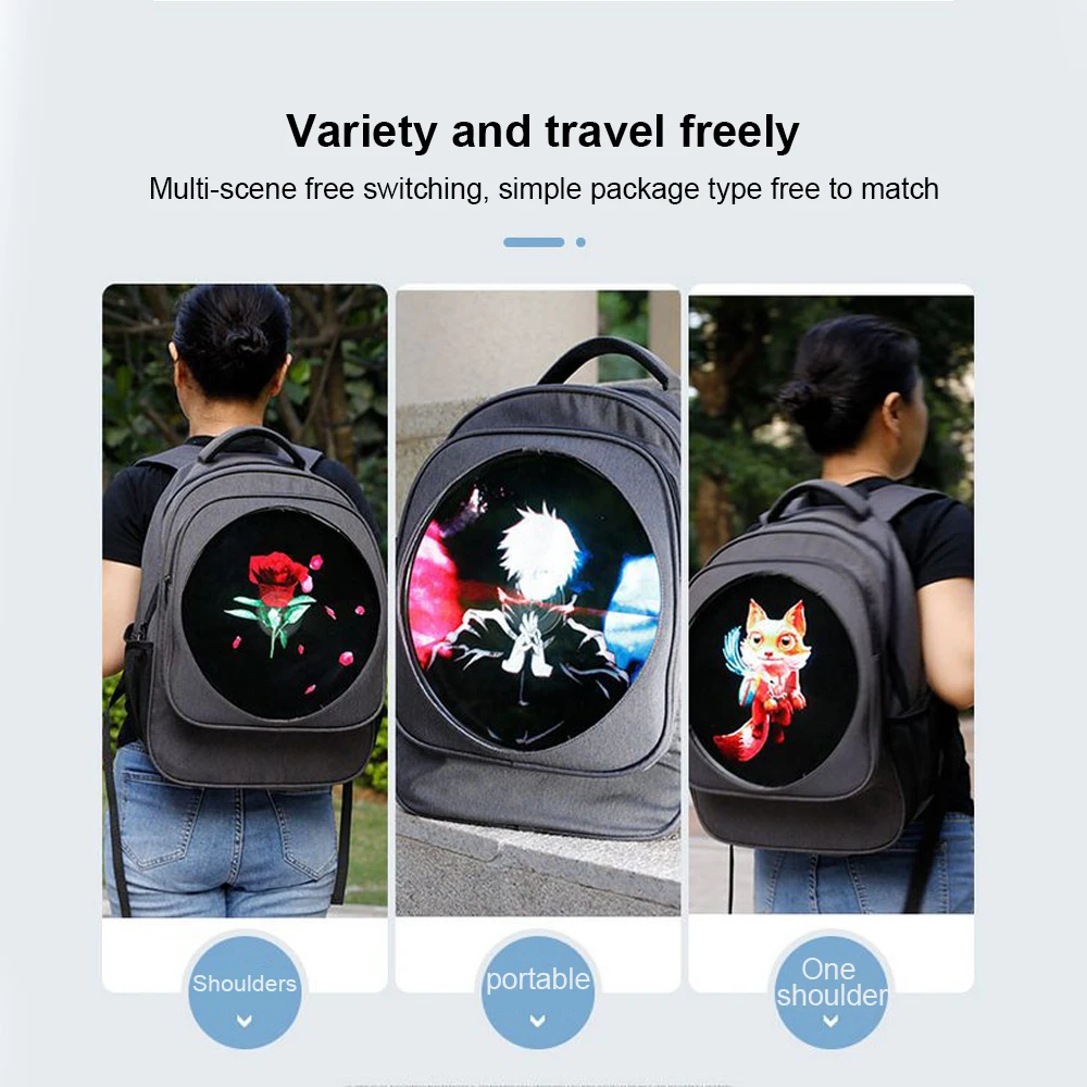 3D Holographic Projector Holographic LED Backpack Screen Fan Screen Advertising Player Holographic Lamp