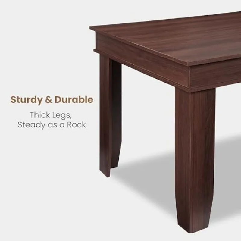 Farmhouse Dining Table for 6-8 People, 70.87" Long Rectangle Dining Table, Rustic Wood Kitchen Table with Sturdy V-Legs,