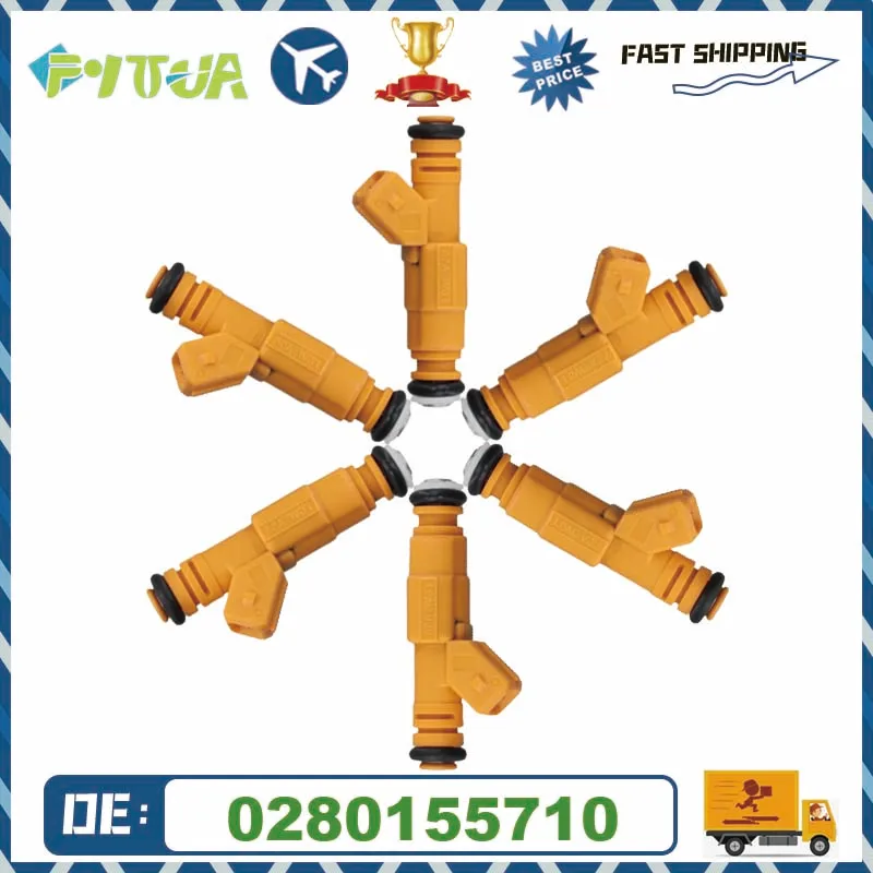 

6шт Топливная форсунка 0280155710 Для Jeep 87-98 4.0L Explorer 4.9L Замена 0280155700 Бико