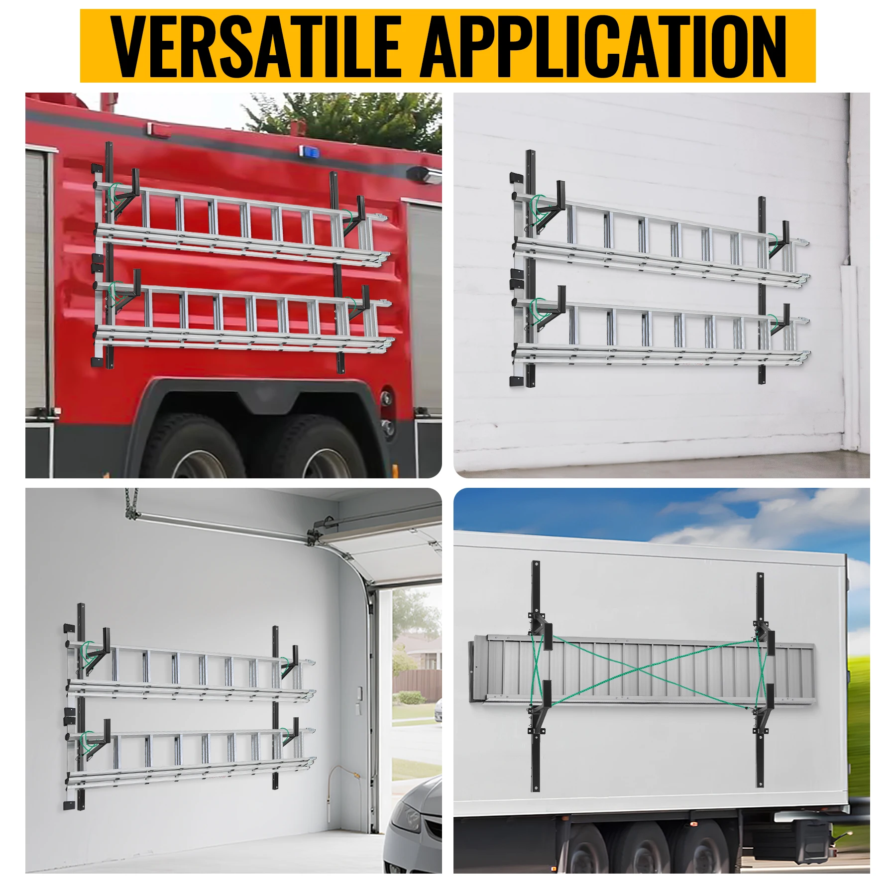 Side Mount Trailer Ladder Rack, Lightweight Rustproof Adjustable Ladder Rack for Open and Enclosed Trailer Exterior Side Wall