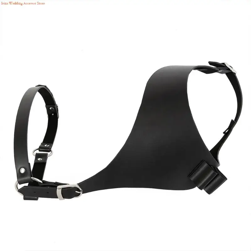 G92D Pettorina pettorale in pelle PU stile rocker unisex con cinture regolabili per abbigliamento da club e feste a tema