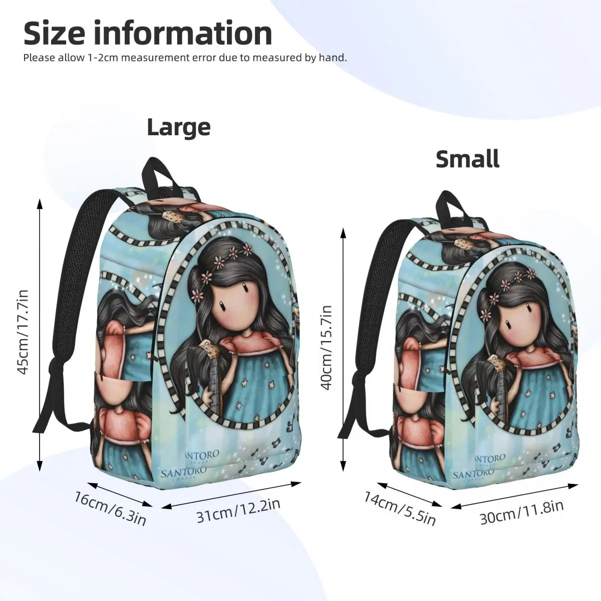 Cute Santoro Gorjuss Backpack Elementary High College School Student Cartoon Bookbag Teens Daypack Lightweight