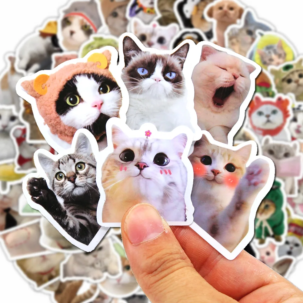 

100/500/1000 шт. Забавные наклейки с котиками, мультяшные милые стикеры, игрушки, канцелярские товары, наклейки для гитары, телефона, велосипеда, ноутбука, багажа, граффити, детские наклейки