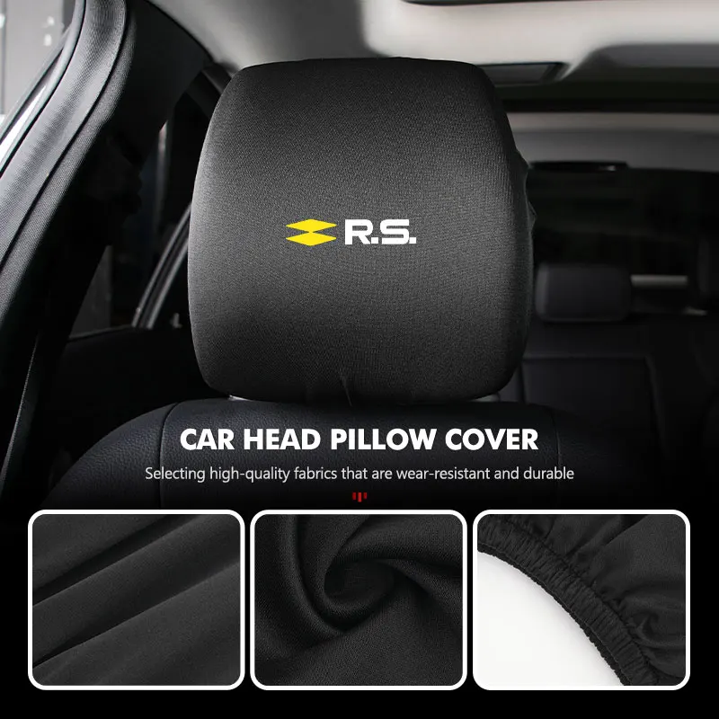 Car Seat Headrest Elastic Pillow Protective Cover Accessories For Renault RS Kadjar Captur Clio Megane 2 3 4 RS Koleos Logan - view 4