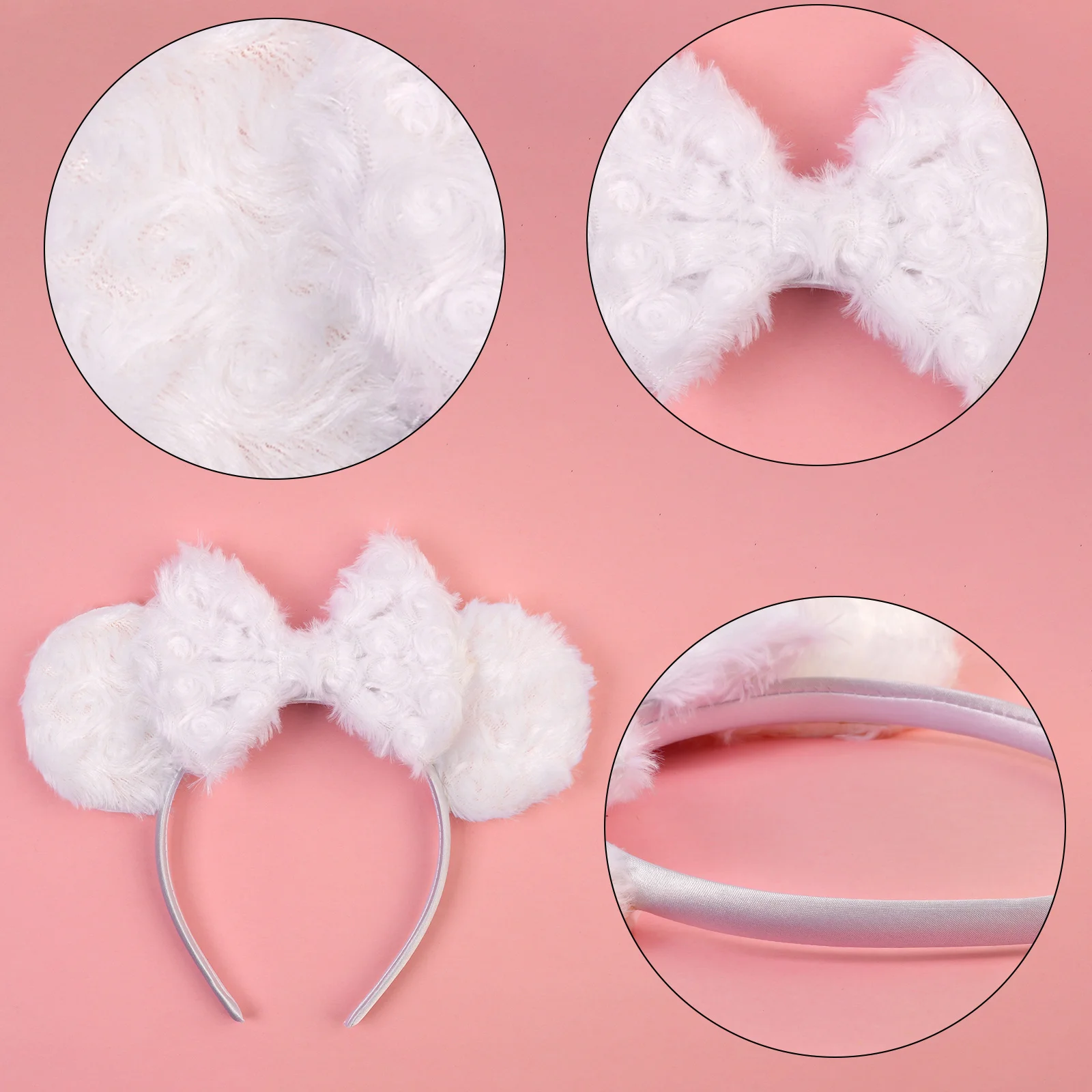 ミッキーボーイズホワイトフェイクファー NoBow ヘッドバ - Women Accessories Photos のレビューと価格