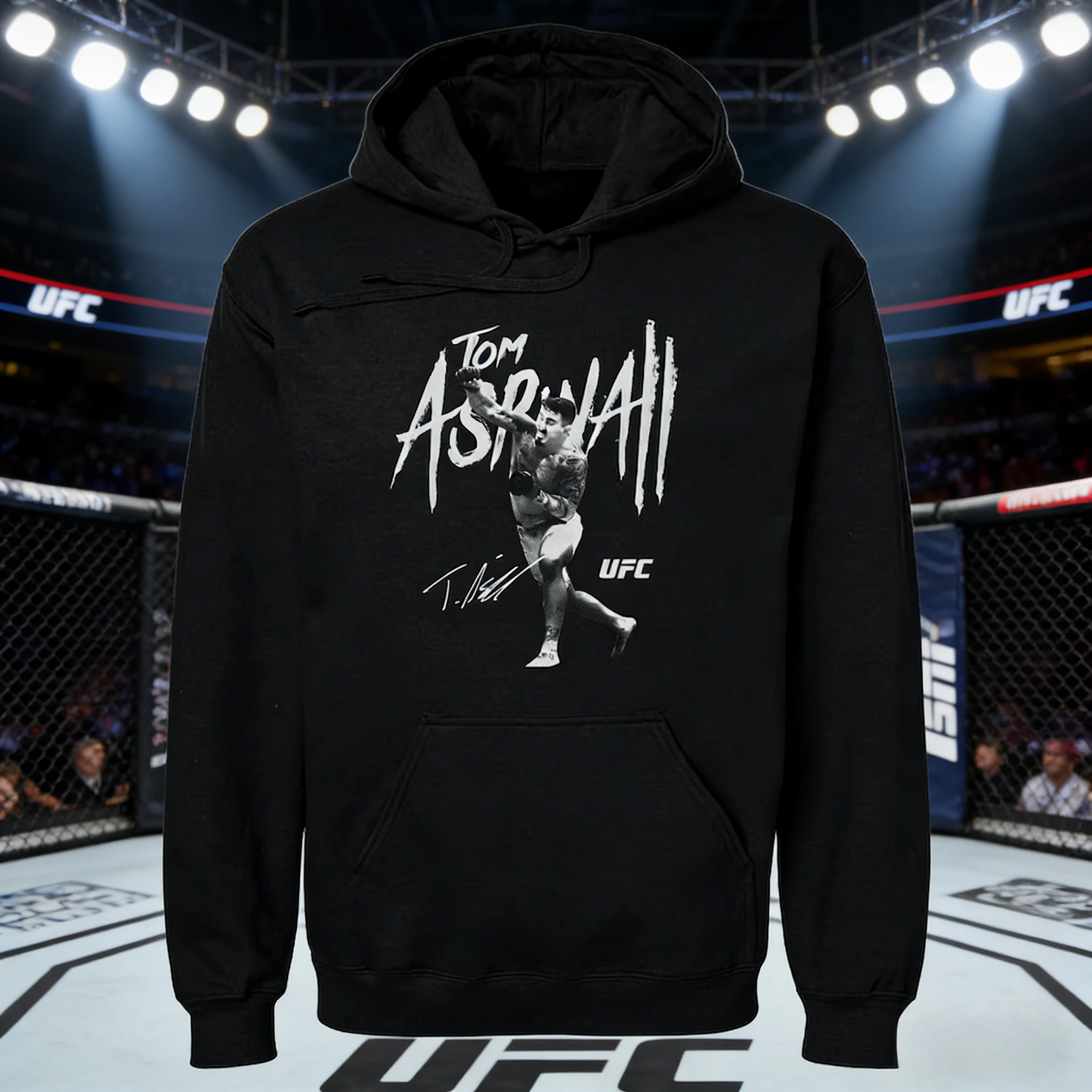 

Осень/зима 2026, UFC Tom Aspinall, боевая толстовка с рисунком, женская модная свободная повседневная хлопковая теплая толстовка, пальто унисекс