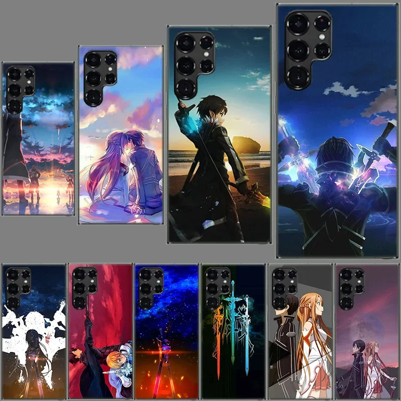 Прозрачный чехол Sword Art Online SAO Anime для Samsung Galaxy S24 S23 S22 Ultra S21 S20 FE Чехлы для телефонов из ТПУ S10 5G S9 S8 Plus S10