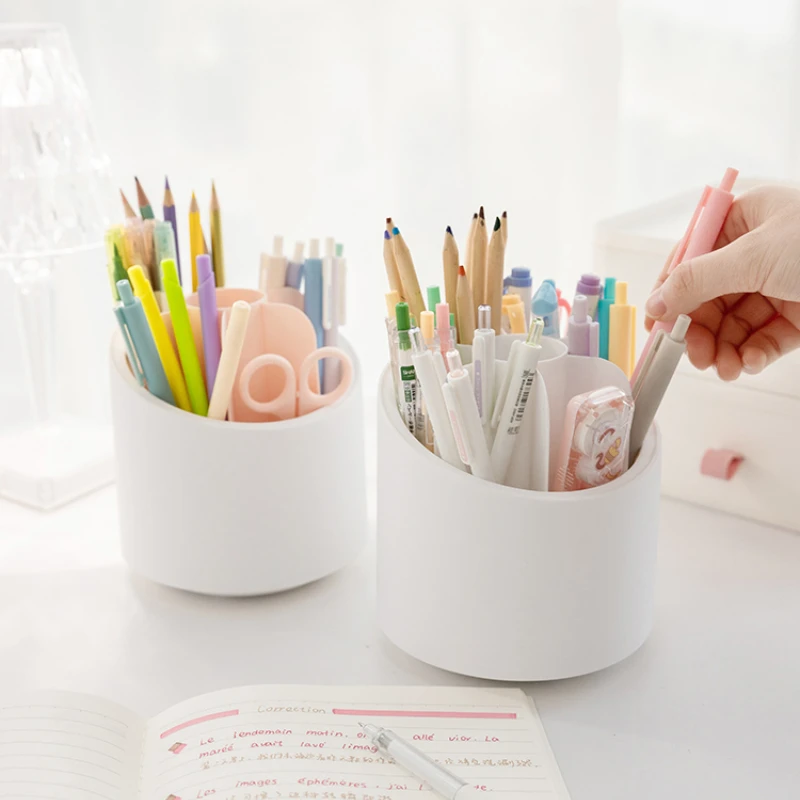 ins wind rotating pen holder desktop decoration large-capacity multi-functional stationery desk storage box kawaii organizer