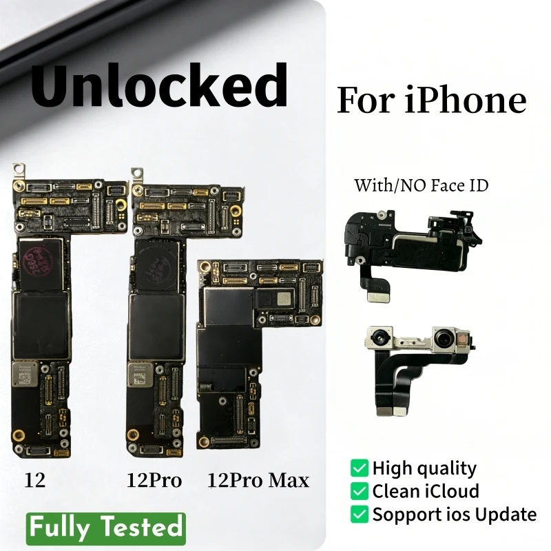 Unlocked Clean ICloud Logic Board For iPhone 12Pro 12 Pro Max Motherboard, Fully Working Mainboard Support iOS System Update