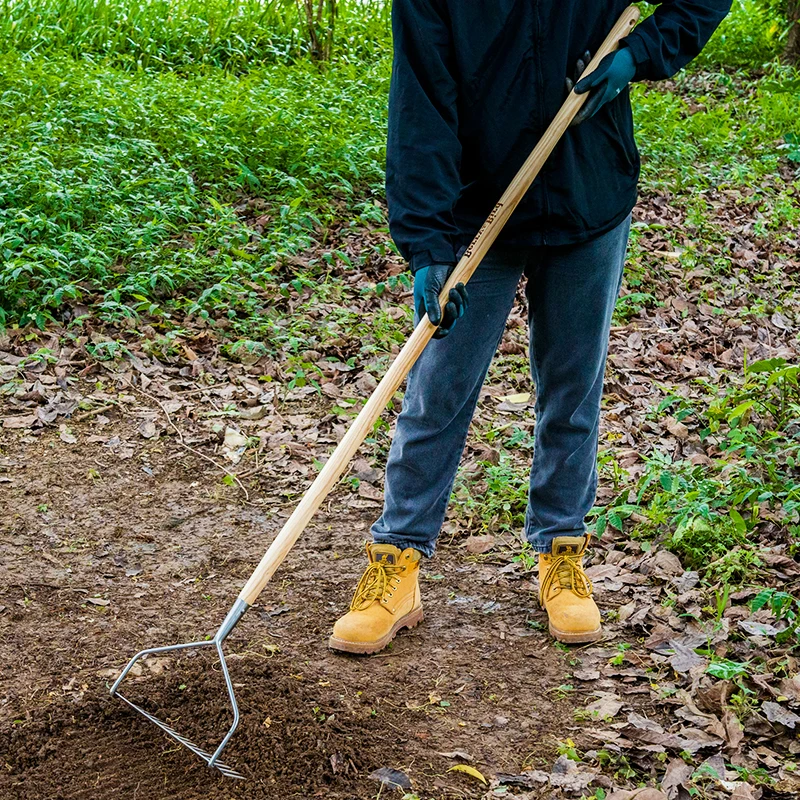 Gartenrechen, Lösen von Zahnrechen aus Edelstahl, Rasenbelüftung, Outdoor-Werkzeug