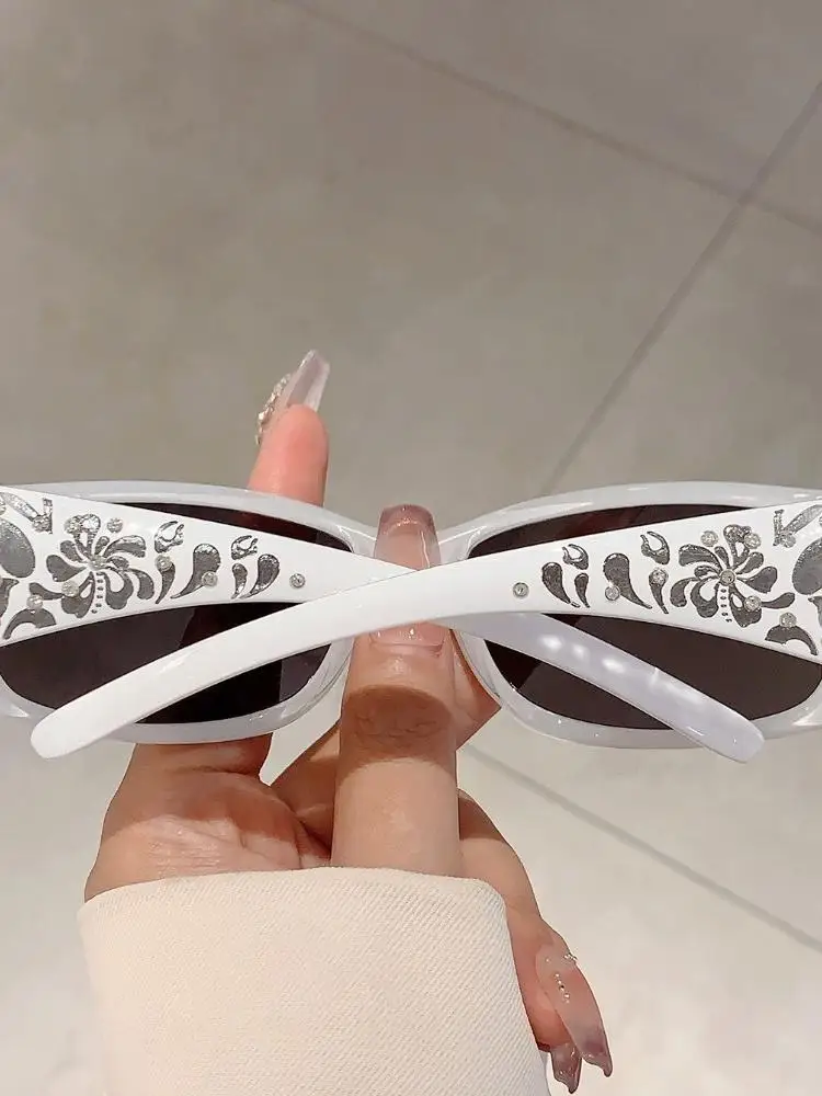 AliExpress NONE PC Rhinestones Sunglasses Y2K Korean Styles Cat Eye Sun Glasses Sport Sunglasses UV Resistant Cycling Glass Shades Eyewear