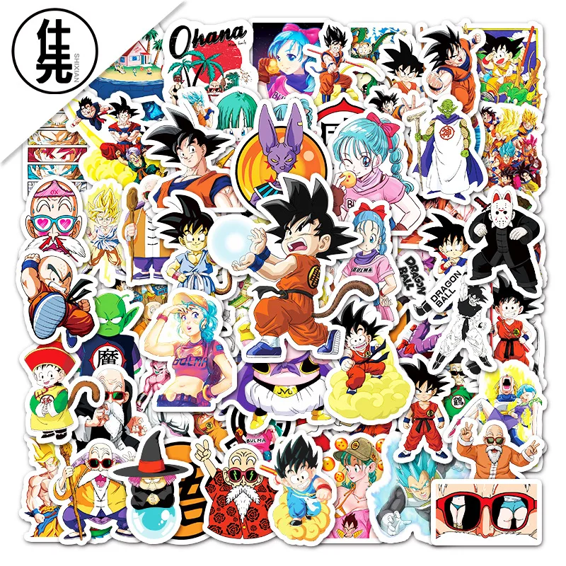 100-個クラシック日本アニメドラゴンボールステッカー孫悟空漫画デカールラップトップ電話ギター冷蔵庫ヘルメットカップ車のおもちゃ