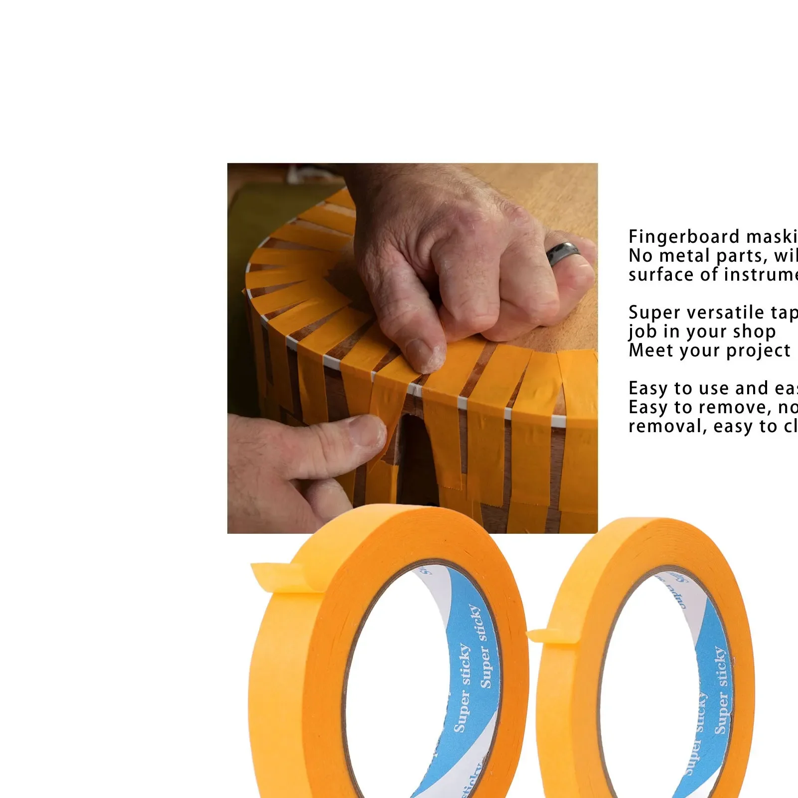 Cinta adhesiva para diapasón de guitarra eléctrica, cinta de reparación de bajos, accesorios protectores adhesivos, 3 uds.