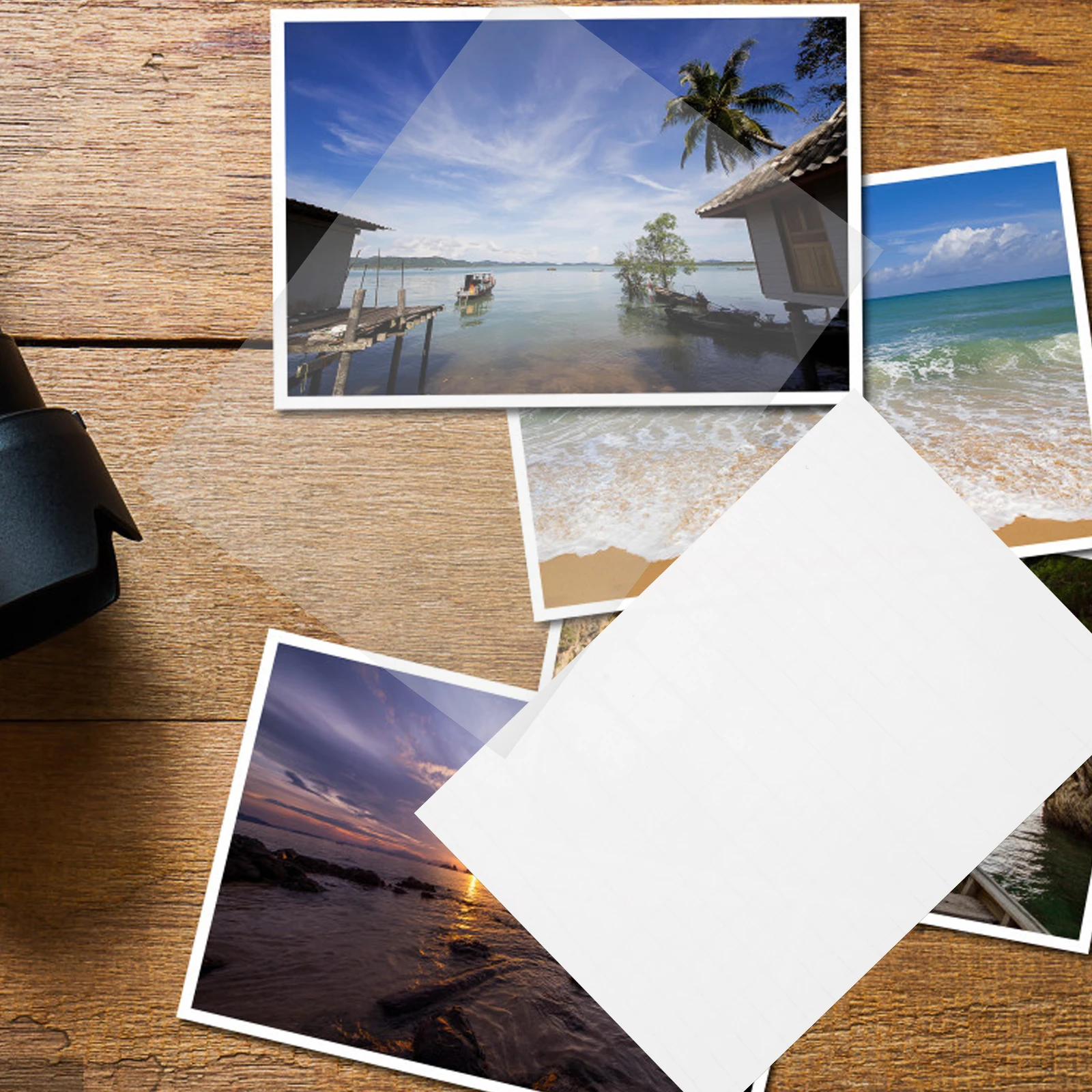 

50 Sheets Photo Protective Film Clear Self Adhesive Laminating Pouches Plastic Printable