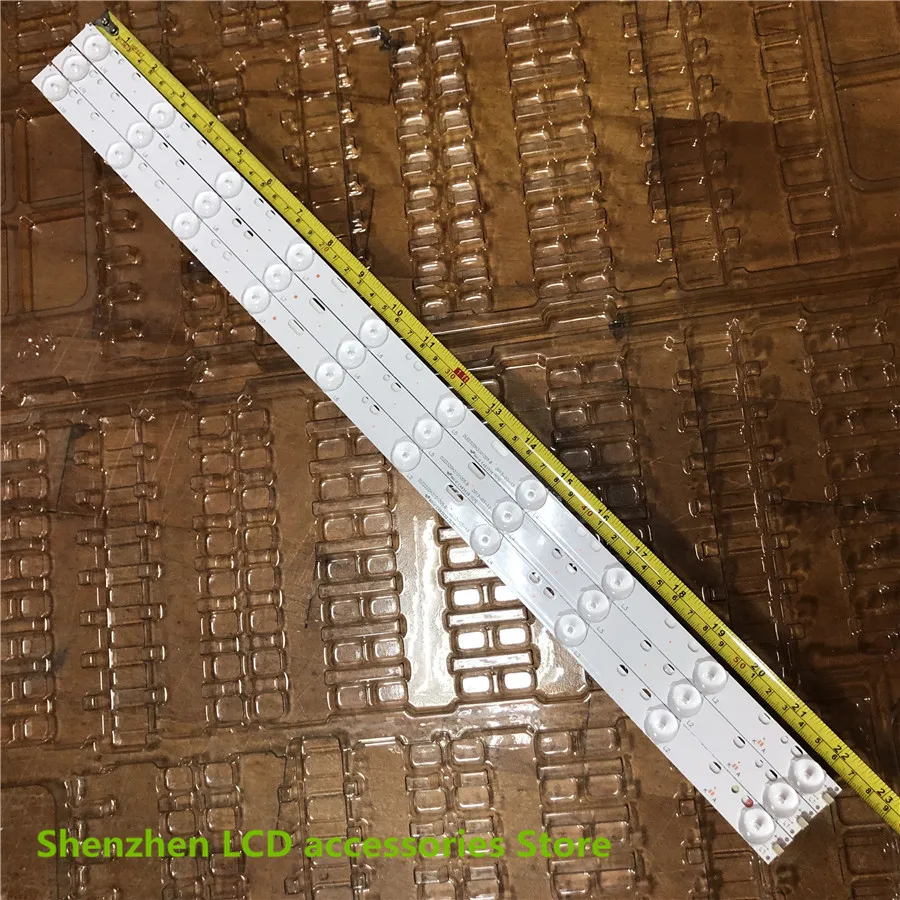 9 أجزاء/وحدة 32 "العالمي ضوء bar10 مصباح 3 فولت طول 57 سنتيمتر LED الخلفية بار الألومنيوم DLED32DH 3101005 .ب 100% جديد