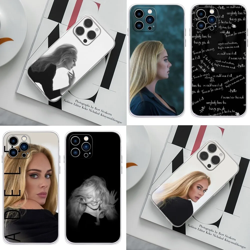 Singer A-Adele Phone Case For iPhone 16,15,14,13,12,11 Plus,Pro,Max,XR,XS,X,7,8 Plus,SE,Mini Transparent Silicone soft shell