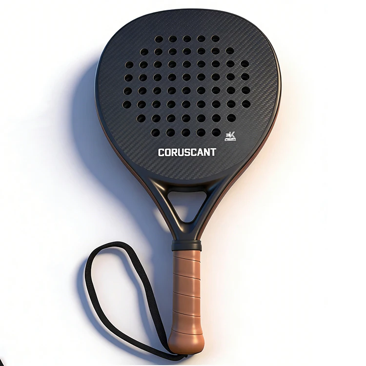 Raquette de padel polyvalente en fibre de carbone 3K, cadre équilibré moyen, noyau plein, haute durabilité, structure anti-casse pour