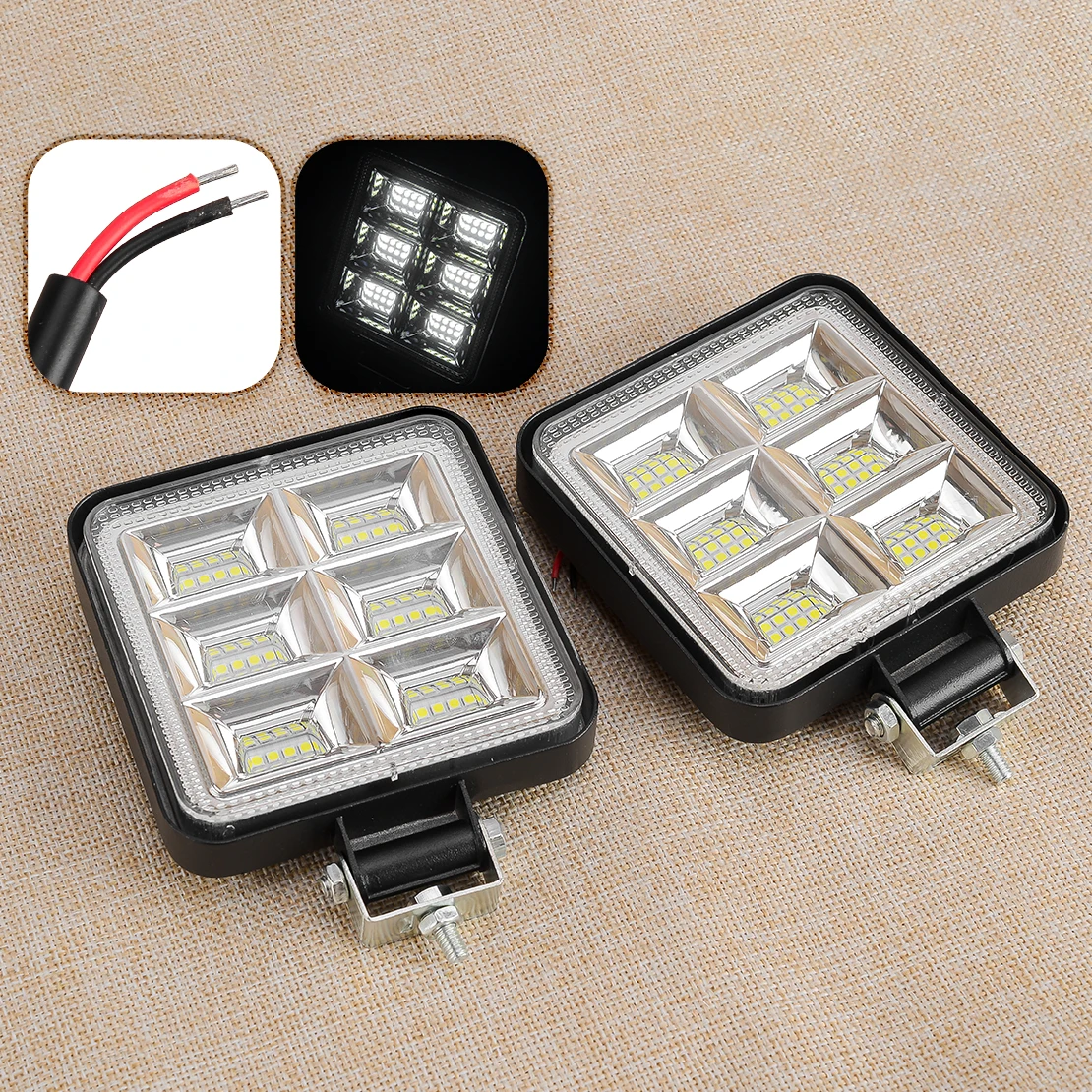 

2pcs Square 4-Inch White LED Work Light Pods Flood Spot Lamp For Truck Off Road SUVs Vans Cars New High Quality
