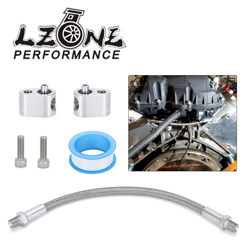 Aluminum alloy LS Throttle Cylinder Body Bypass Hose Kit Coolant Crossover LS1 Engine Steam Port Fits For all GM series