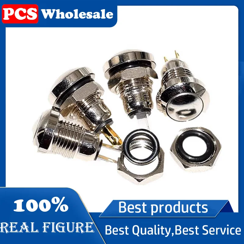 Silver point 8 mm small tiny round metal push button switch Waterproof since the reset Power start button The doorbell to open