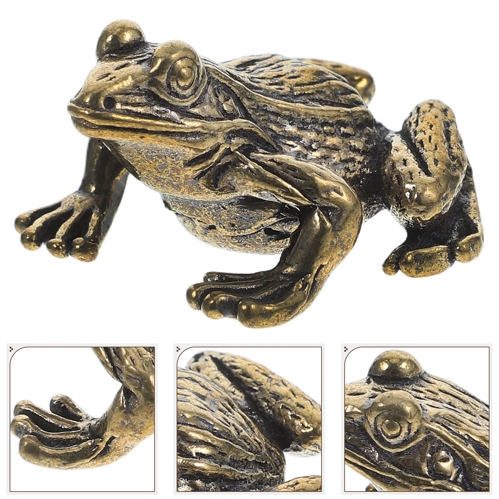 

Brass Frog Tea Pet Small Retro Animal Desktop Ornament For Home Office Decor Creative Craft Statue Multipurpose Gift