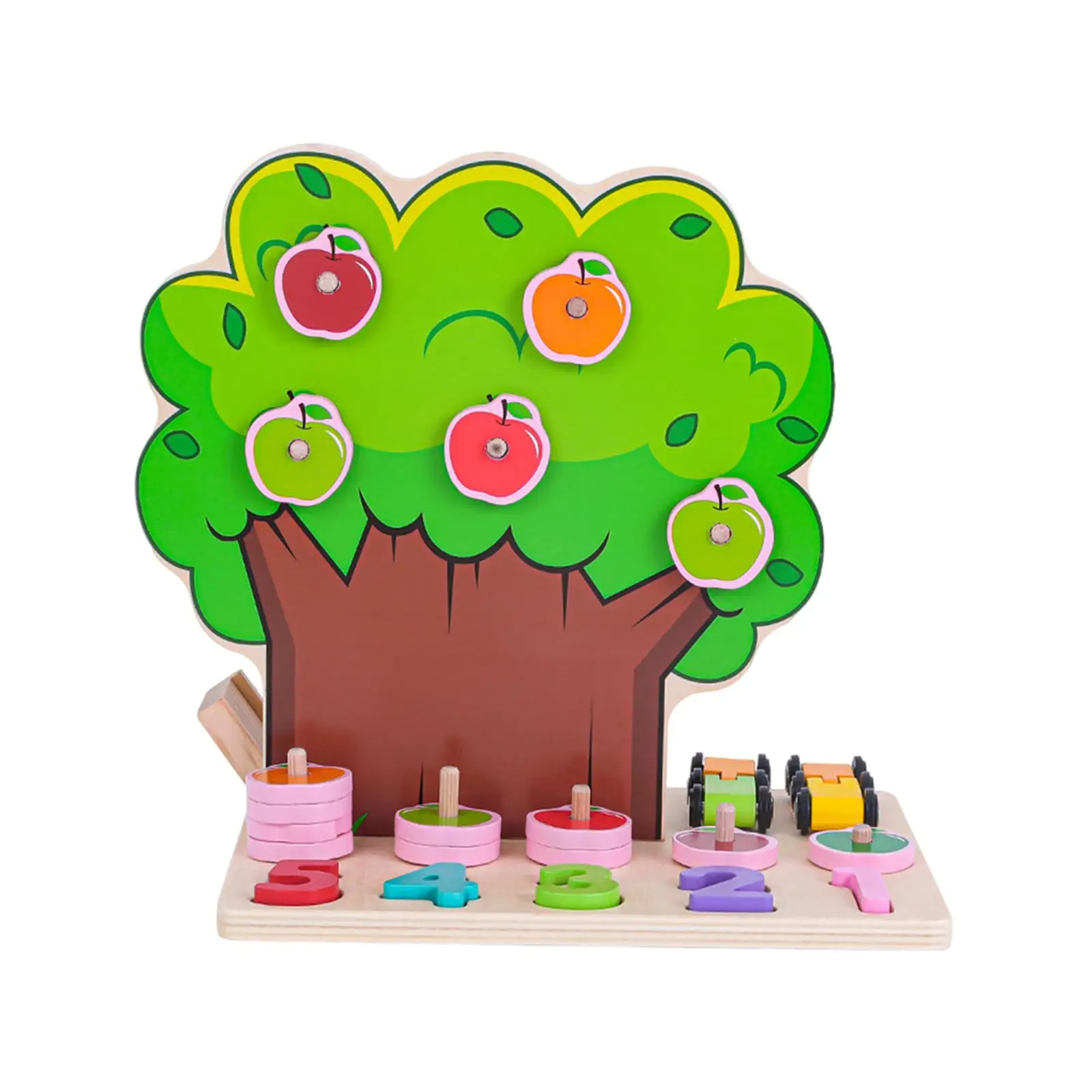 

Wooden Picking Tree Toy Early Learning Toys Matching Game for Boys Girls -6