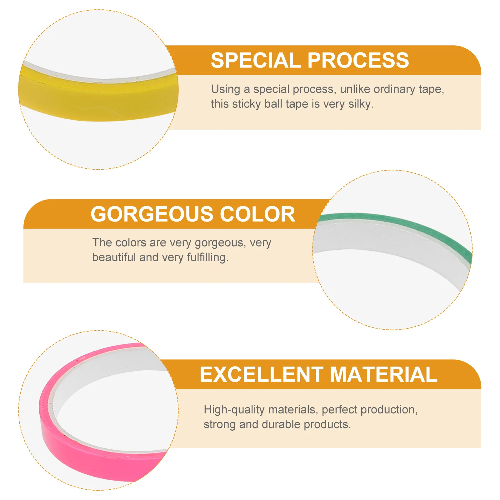 7 롤 컬러풀 디컴프레션 스트레스 해소 스티키 볼 테이프 레저 재미 디컴프레션 장난감
