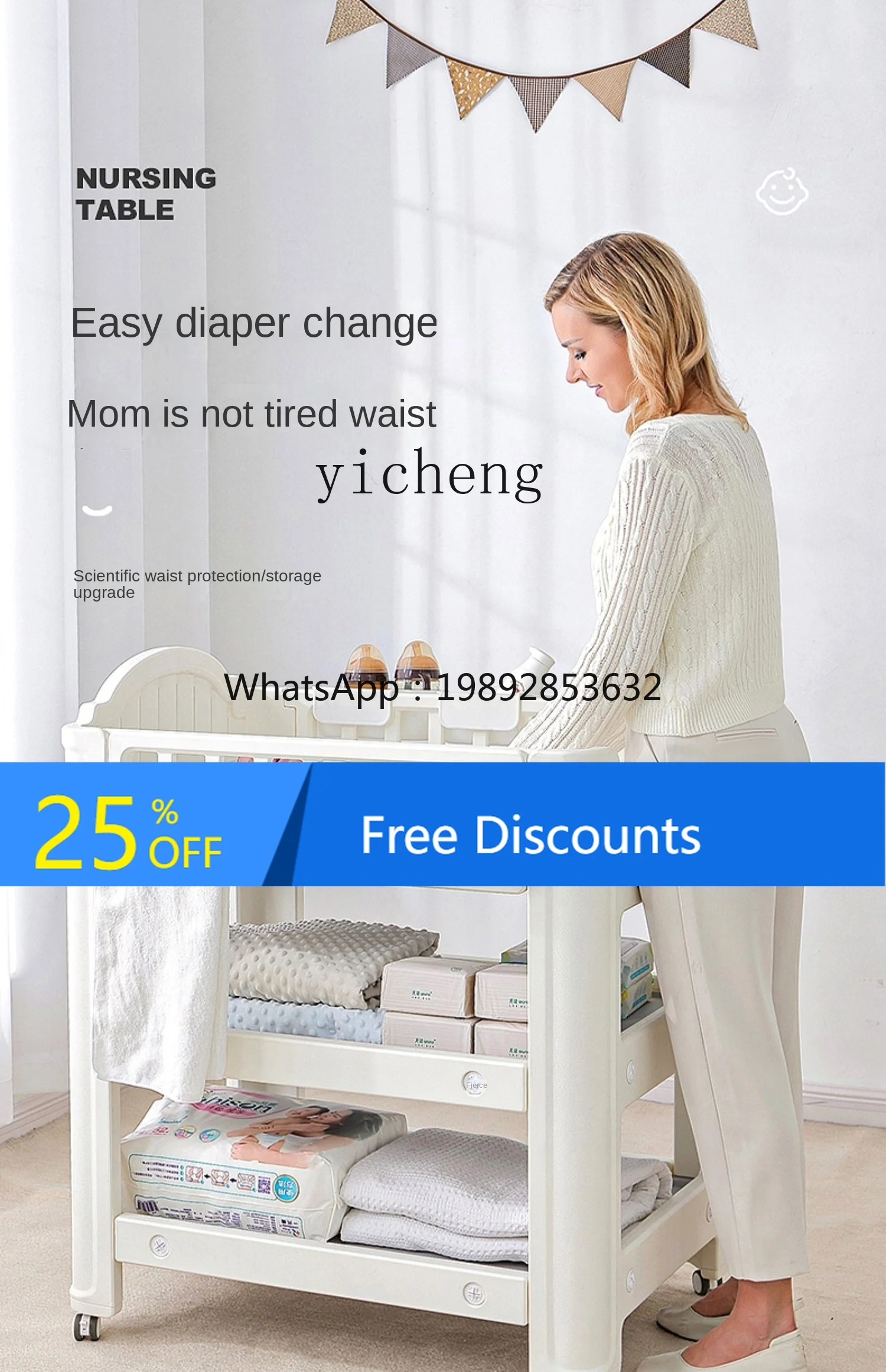 

AG Diaper-Changing Table Care Desk Massage Touch Bath Multifunctional for Baby Diapers Baby Newborn Crib