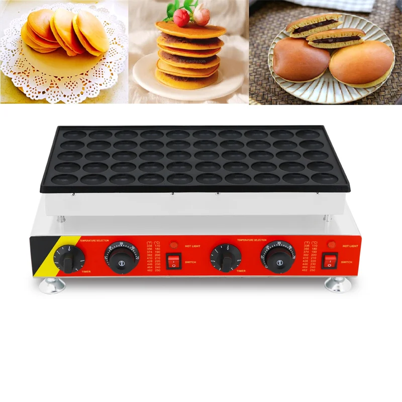 Electric 50 Holes Commercial Pancake Machine Dutch Poffertjes Dorayaki Gaufriers Waffle Maker Machine