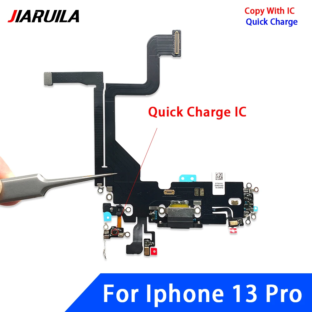 NEW Tested For iPhone 13 Pro / 13 Pro Max USB Charging Port Microphone Dock Connector Board Flex Cable Repair Parts