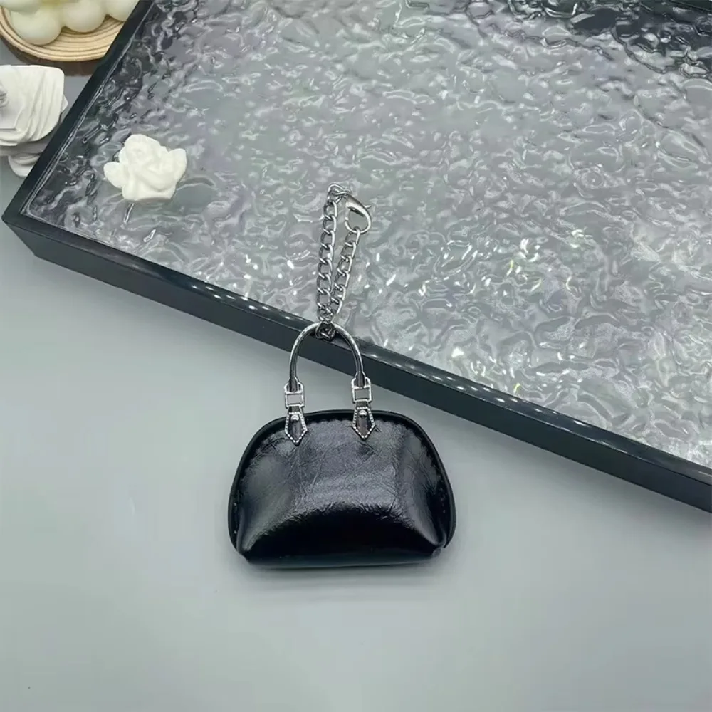 New Bag Decoration Bag Pendant PU Leather Solid Color Bag Keychain Small Mini Handbag