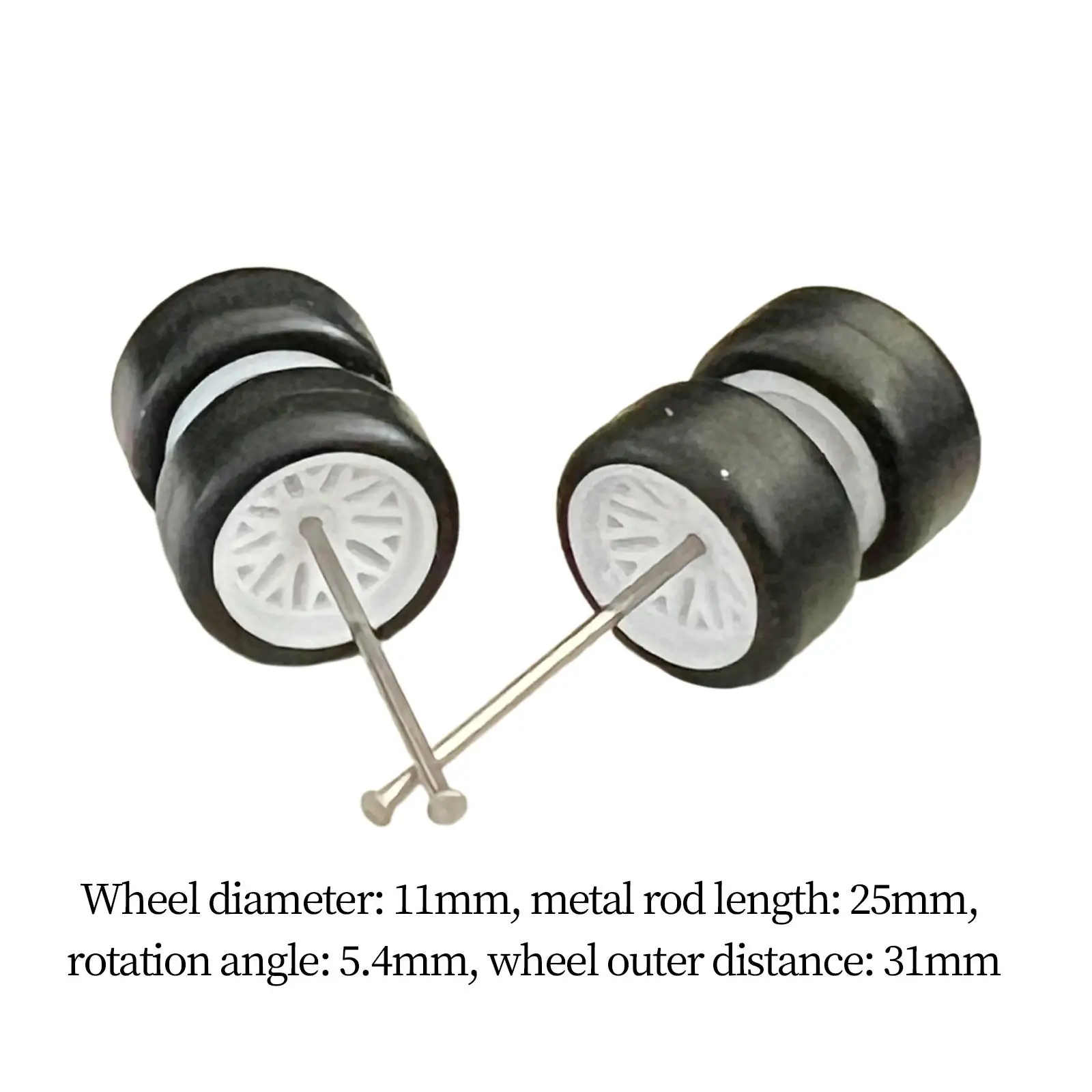 Miniature Car Wheel Set 1 64 Scale Diecast Model Modification Parts with Round Rod Axles for DIY Craft RC Truck Upgrade