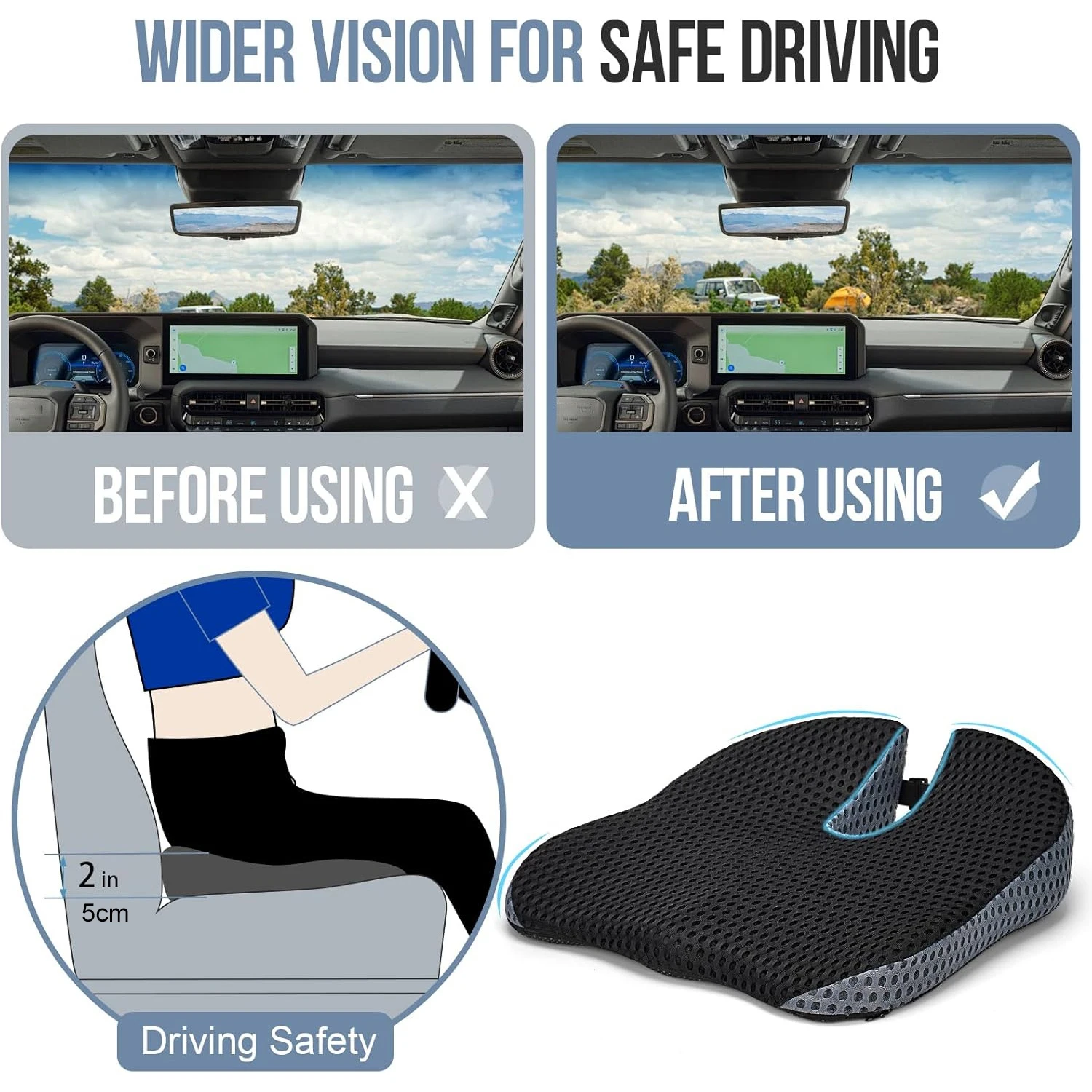 เบาะรองนั่งรถยนต์เมมโมรี่โฟมสำ - Car Seat Cushion Memory Foam บทวิจารณ์และราคา