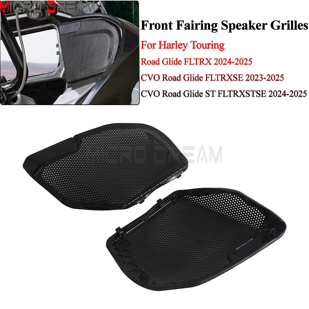 

Передний обтекатель динамика, сетчатая решетка, комплект для Harley CVO Road Glide FLTRXSE 2023-2025 ST FLTRXSTSE 2024-2025, крышка динамика мотоцикла