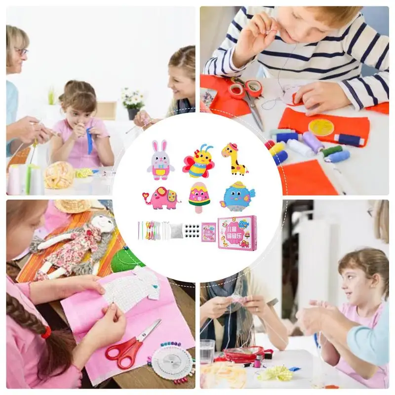 Kids Sewing Craft Cute Felt Plush Craft Kit Educational Toys For Boys And Girls Aged 3 Art And Craft Stuffed Animals Making Set