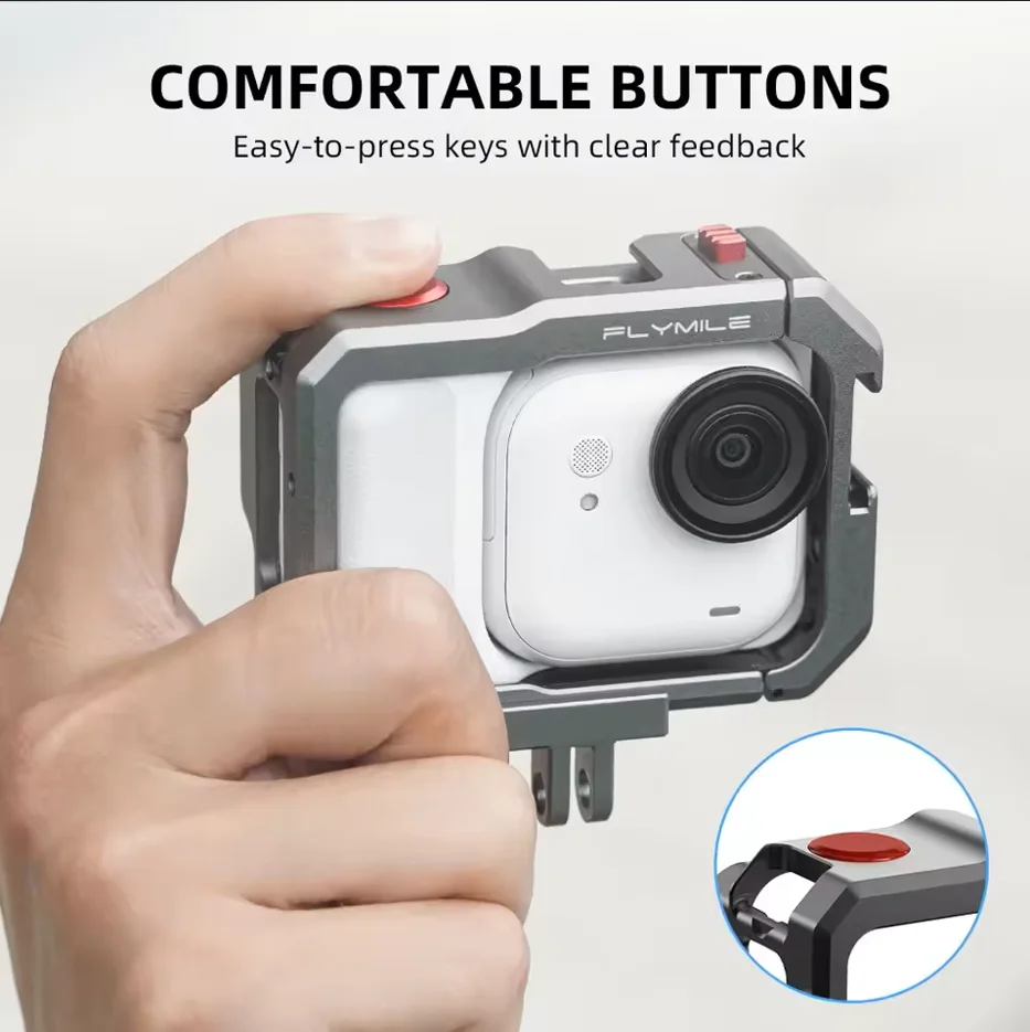 

Металлическая клетка Flymile для камеры Insta360 GO Ultra, защитная рамка, чехол из алюминиевого сплава с аксессуарами для камеры с холодным башмаком