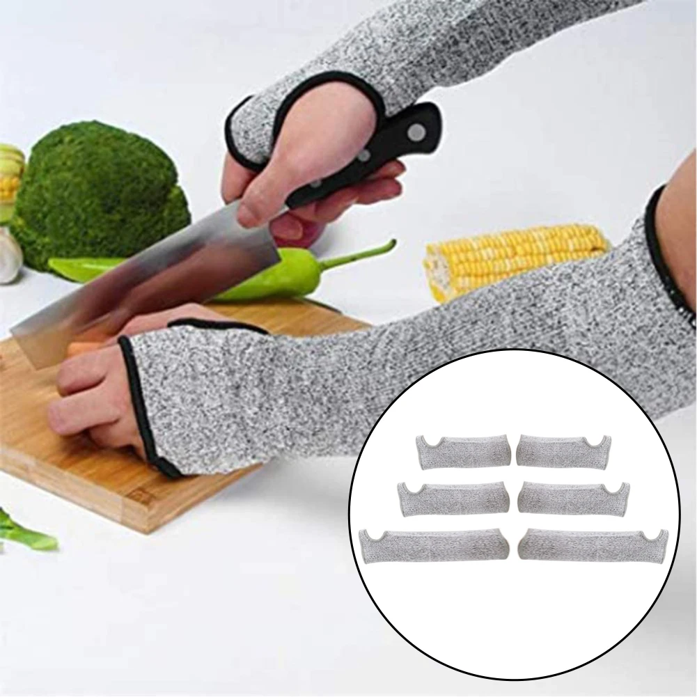 

Level 5 Cut Resistant Sleeves Breathable Nylon Arm Wraps with Safety Gloves for Outdoor Work and Industrial Use