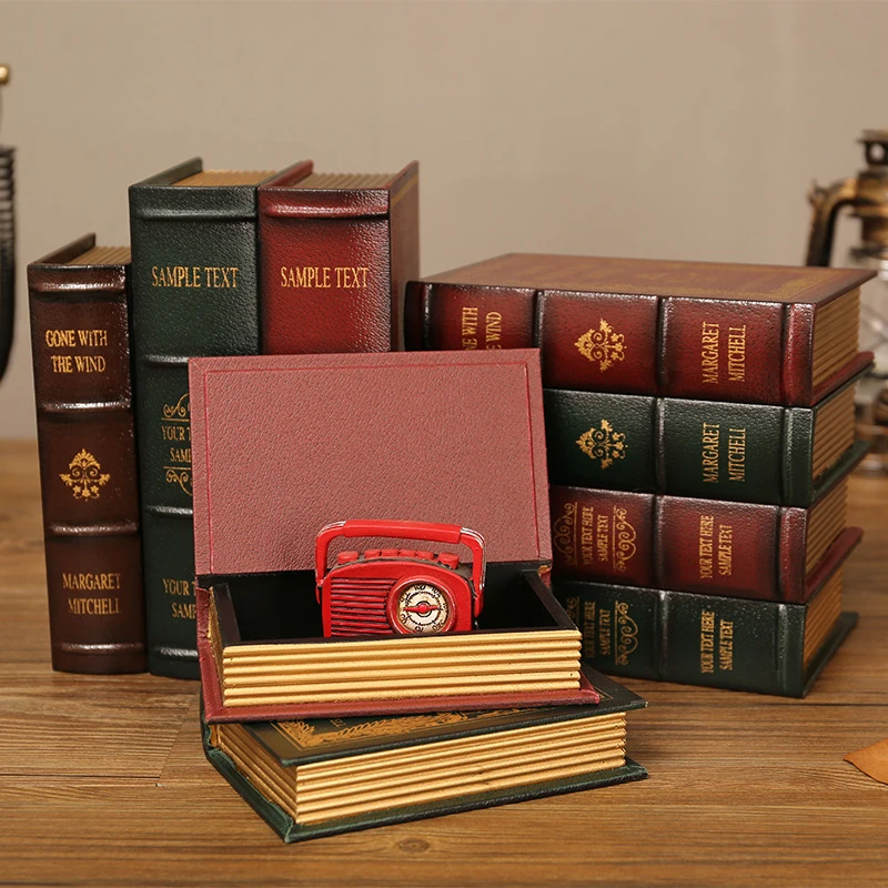 Simulation Book Storage Box Pocket Anxiety Bookshelf European Retro Fake Book Ornament Decoration Office Book Model Photo Prop