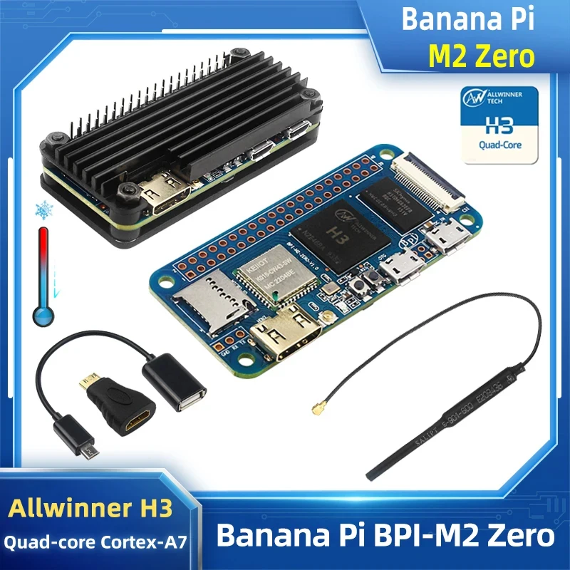 Banana Pi M2 Zero BPI-M2 Zero Alliwnner H3 Cortex-A7 WIFI & BT Same Size As Raspberry Pi Zero 2 W Optional Case Power Supply