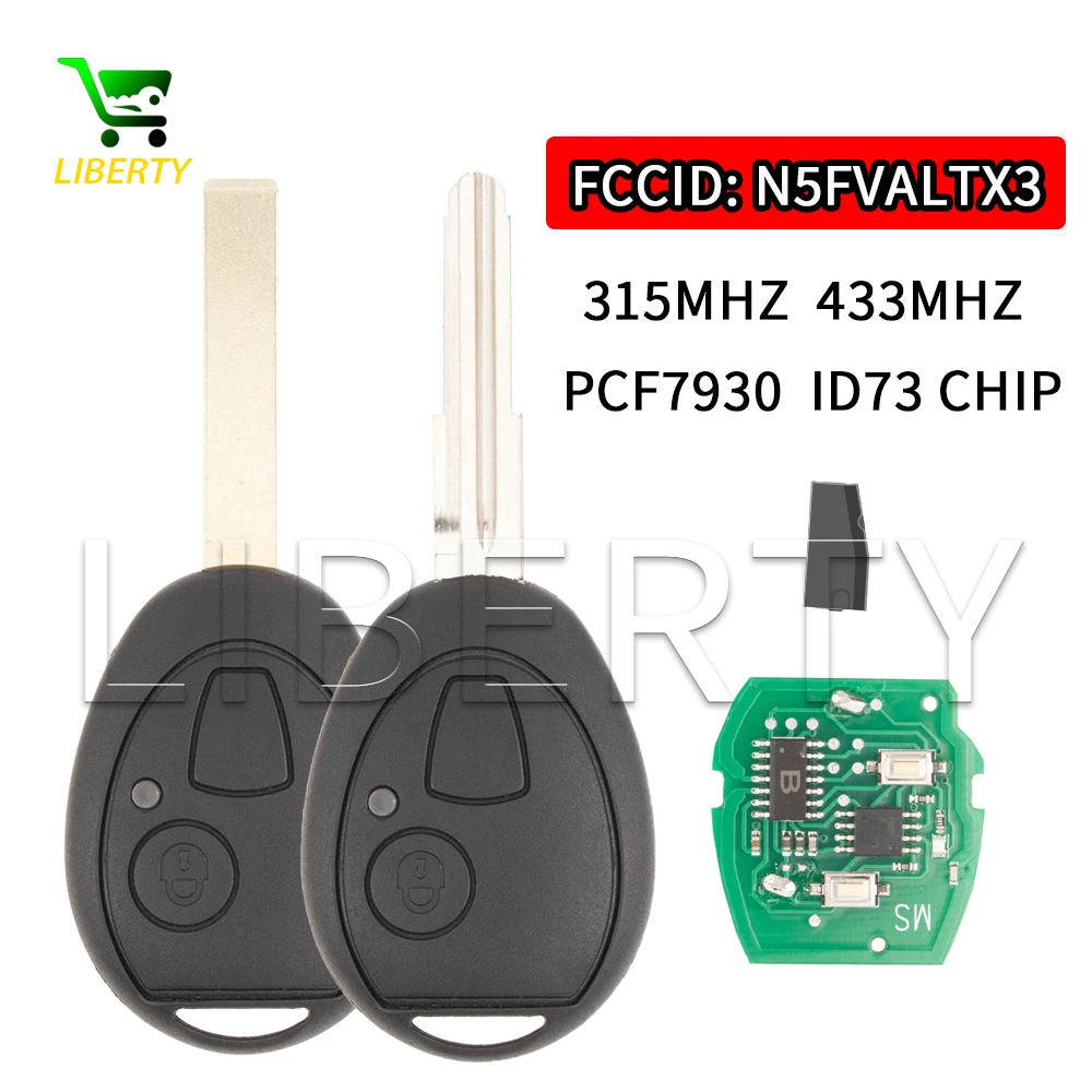 

Liberty 315/ 433MHz 7931AS ID33Chip N5FVALTX3 / 73370847C/CWE100680KIT Remote Key Fob 2Buttons for Land Rover Discovery Mini MG7