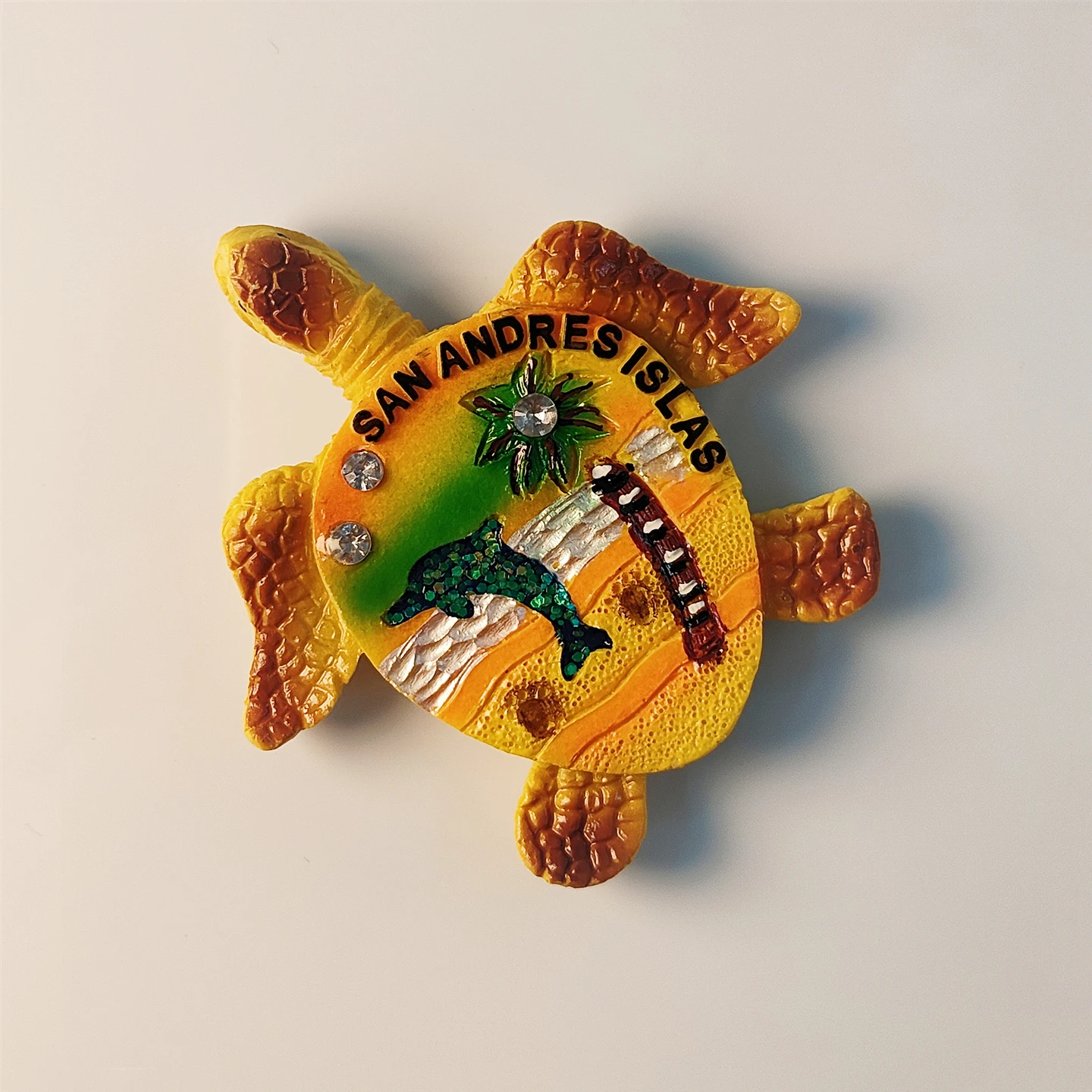 كولومبيا، جزر سان أندريس، السلحفاة، مجسمة ثلاثية الأبعاد، هدايا تذكارية للسياحة، لوحة من الراتنج، ديكور منزلي، مغناطيس الثلاجة