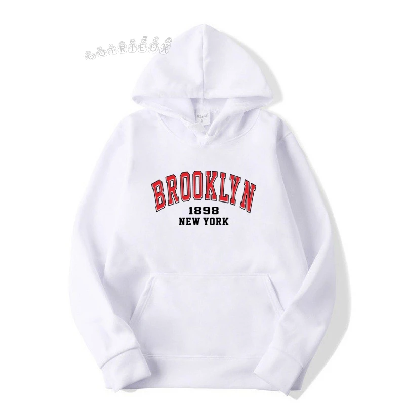 Hoodie 1898 Brooklyn New York Printed Mens Hoody Creativity Crewneck Clothing Fashion Oversize Sweatshirt Fashio Crewneck Male